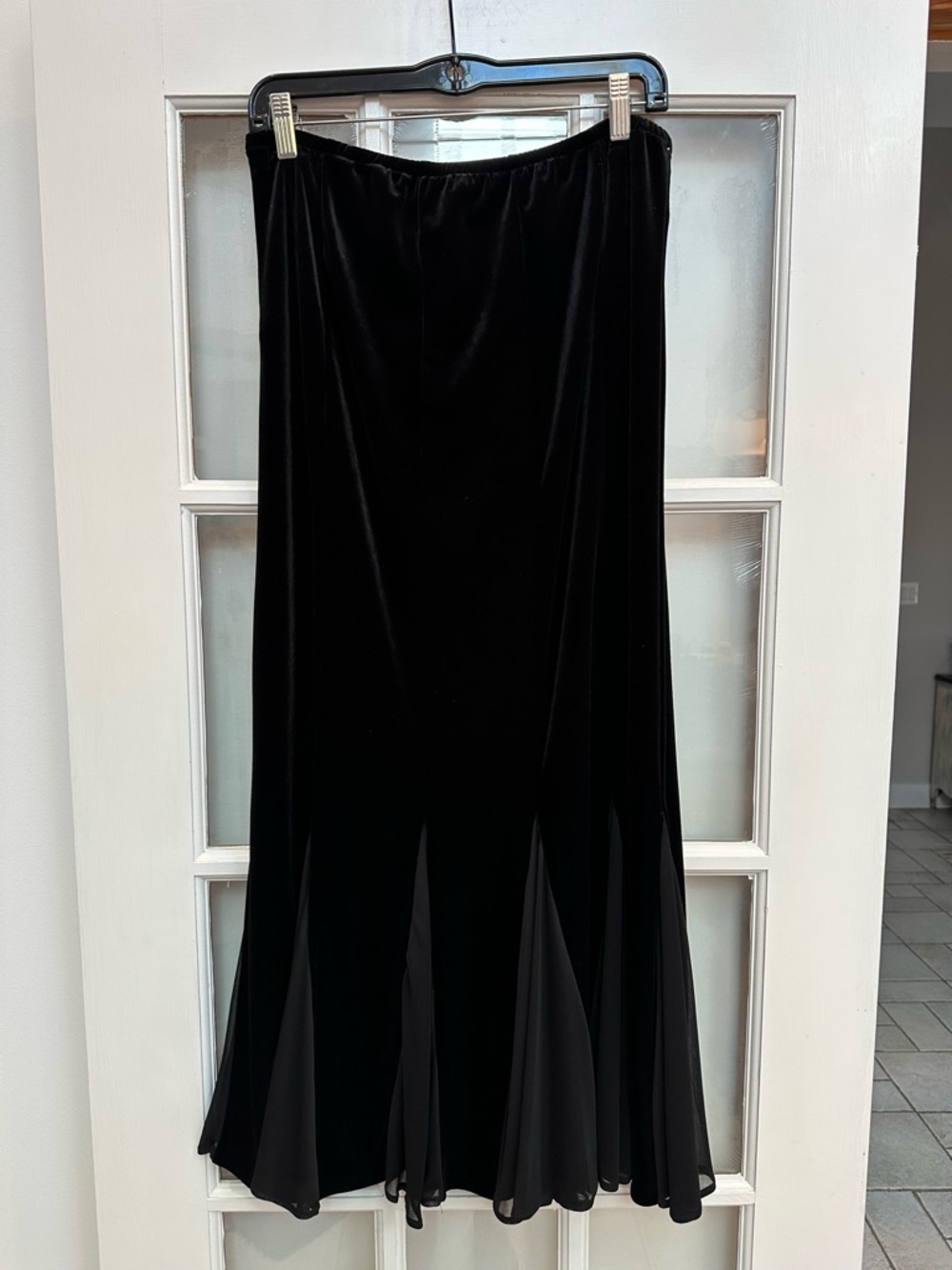 Vintage MSK Evening Y2K Whimsigoth Formal Classic Goth Velvet  Maxi Skirt Size 8